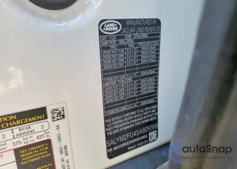 2025 Land Rover Range Rover Velar Dynamic Hse из США, поврежденный, VIN SALYM2FU4SA809388